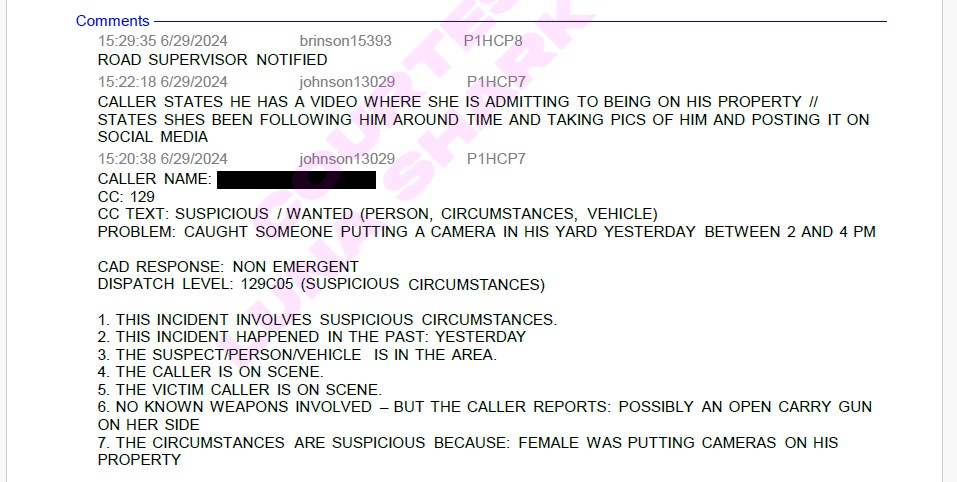 JP calls Horry County PD to report a second camera in the bushes of his house. This time he provided the police with more information.